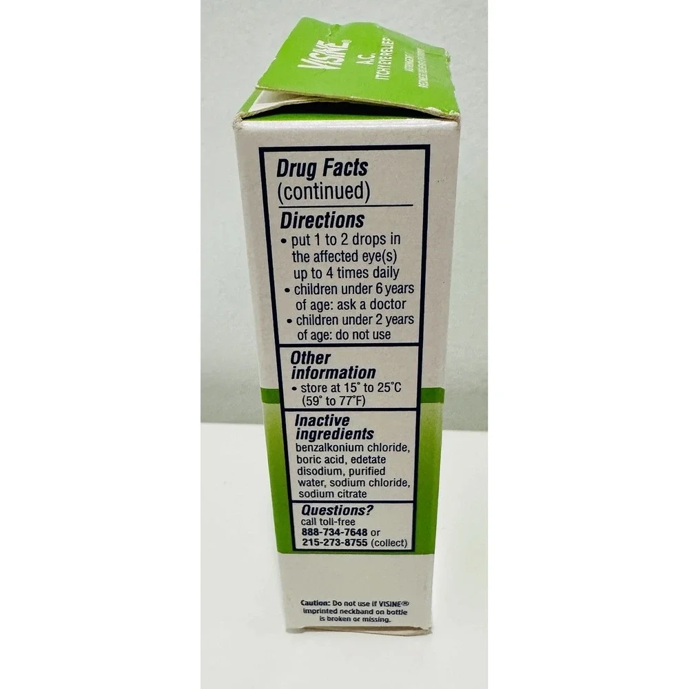 Visine A.C. Itchy Eye Relief Drops Relieves Red Watery Eyes 1/2 fl oz 07/2027